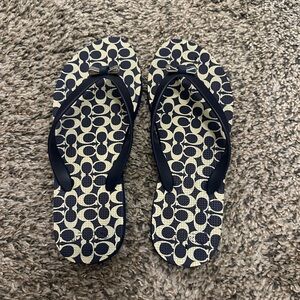 Coach Navy Blue Flip Flops